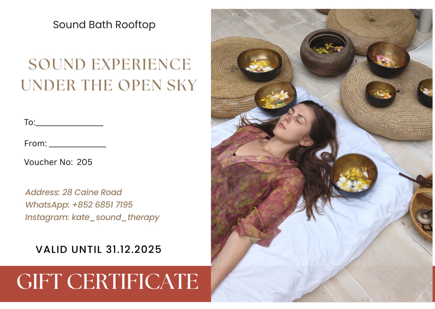Kate Sound Studio gift certificate design